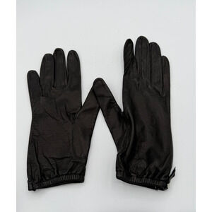 Paris Glove Vintage Black Leather Gloves Women’s Size 6.5 Italy Made